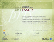 Le prix de reconnaissance Essor 2011